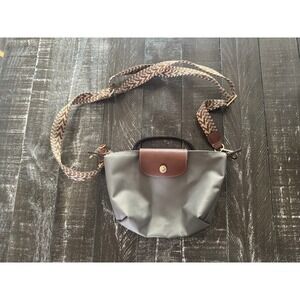 DOMAT Small Clutch Bag Olive Green/Brown Removable Crossbody Canvas Strap